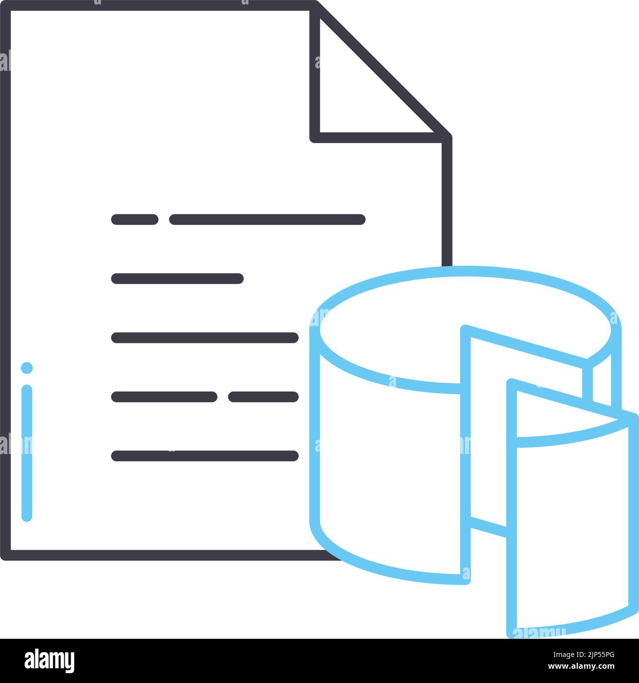 chart document line icon, outline symbol, vector illustration, concept sign Stock Vector