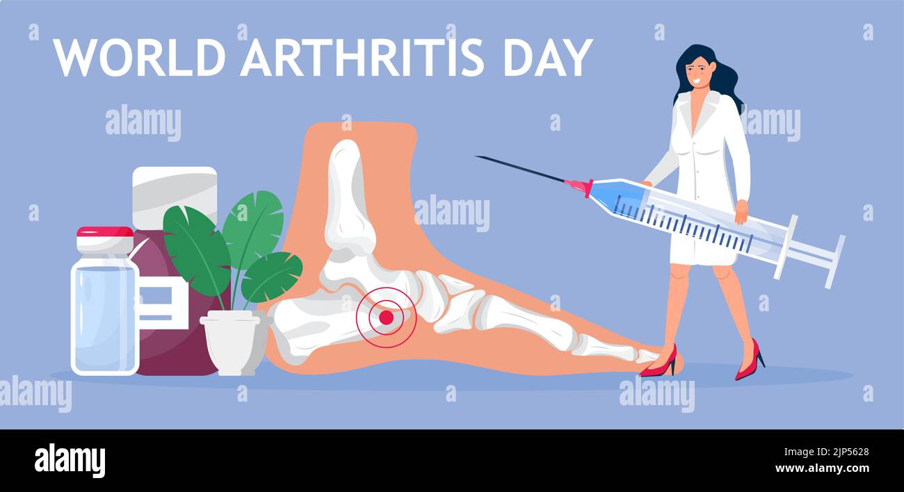 World arthritis day in October concept vector. Doctor treat rheumatism