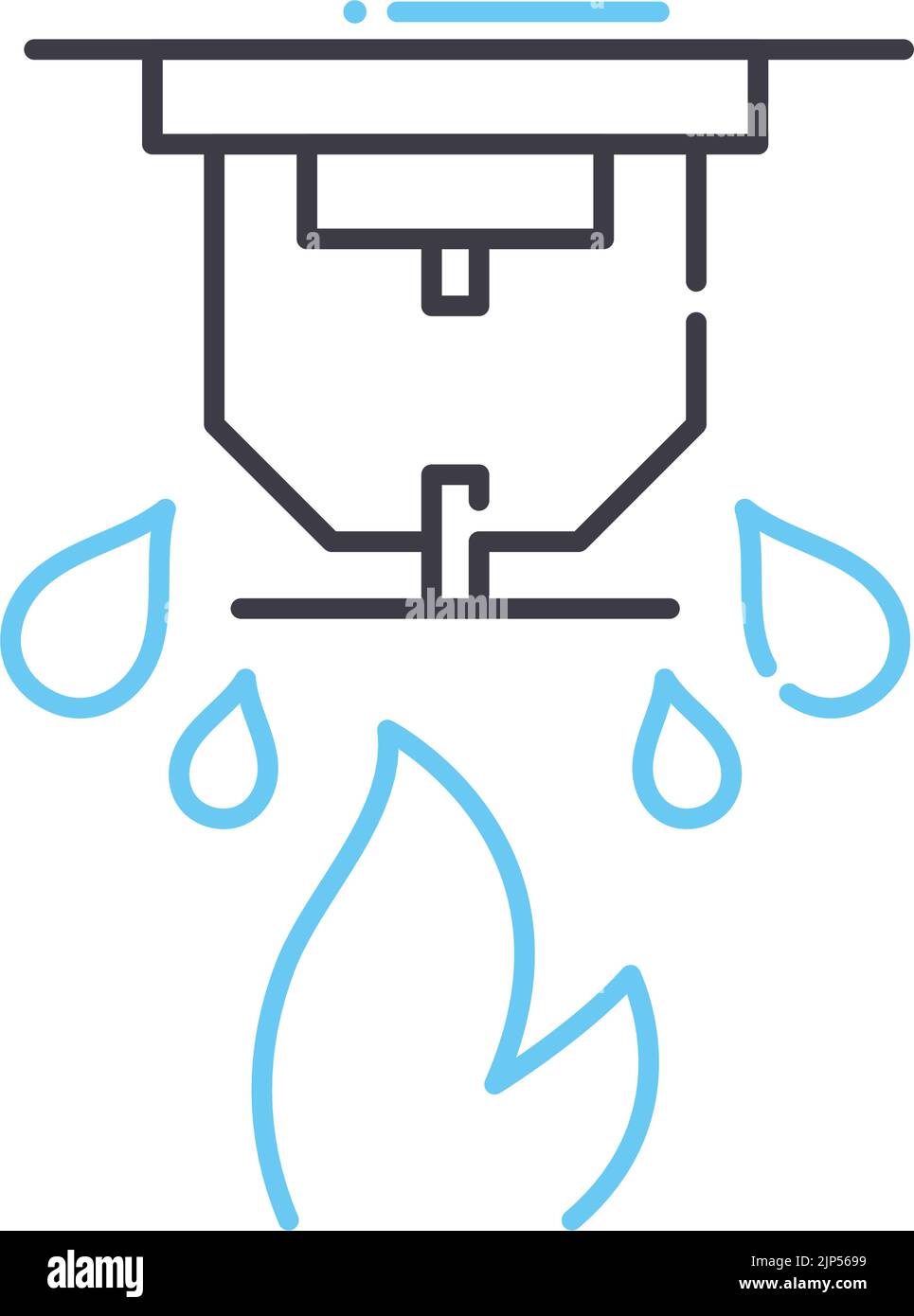 firefighting line icon, outline symbol, vector illustration, concept ...