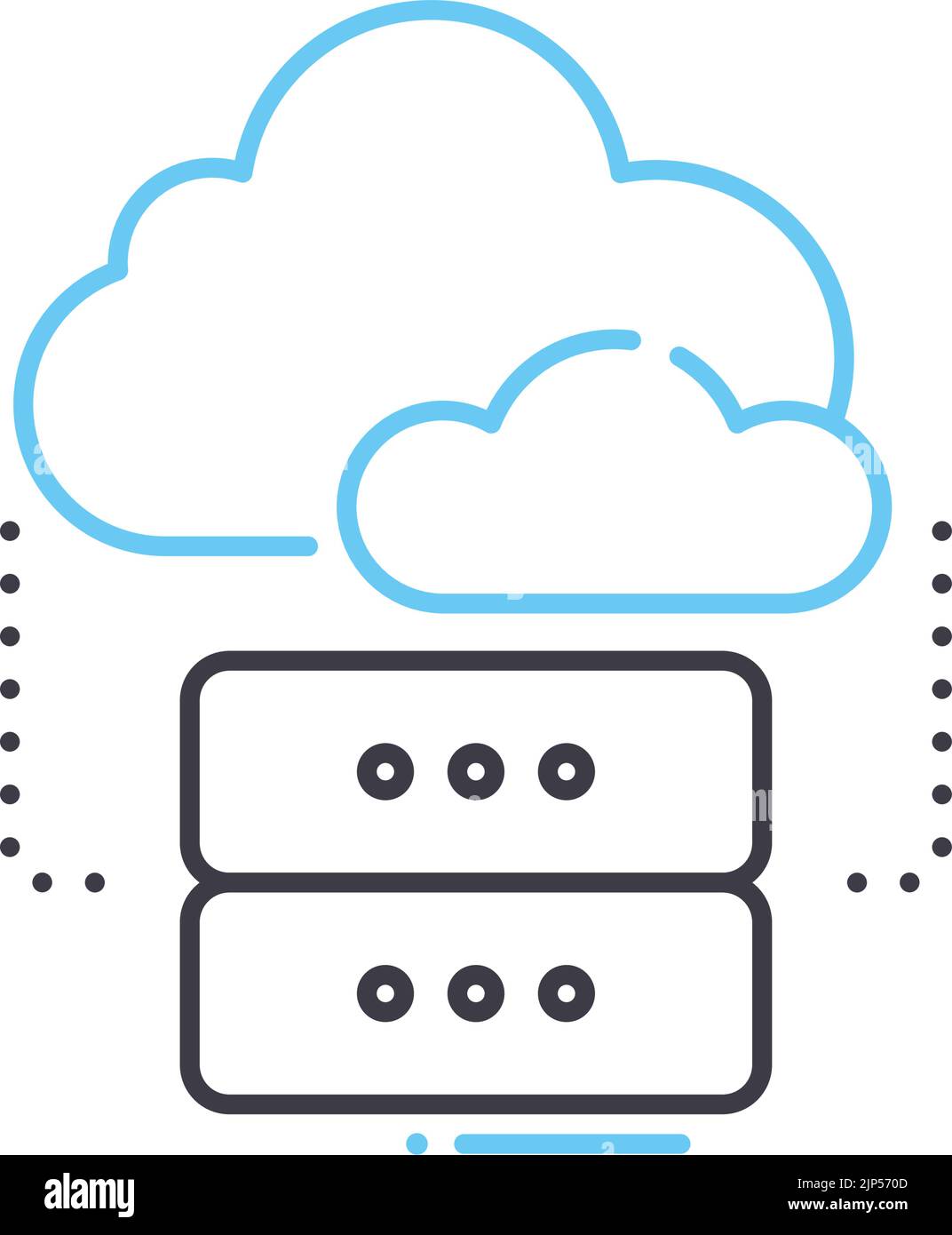 cloud storage process line icon, outline symbol, vector illustration, concept sign Stock Vector