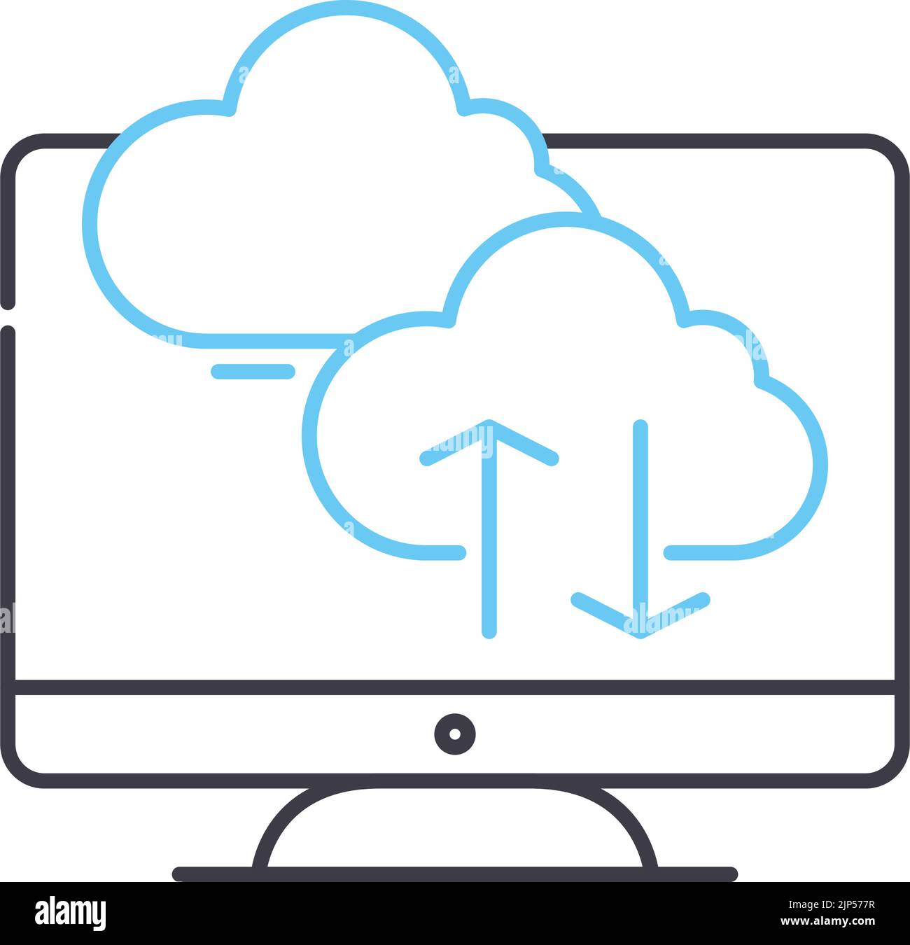 cloud information line icon, outline symbol, vector illustration, concept sign Stock Vector