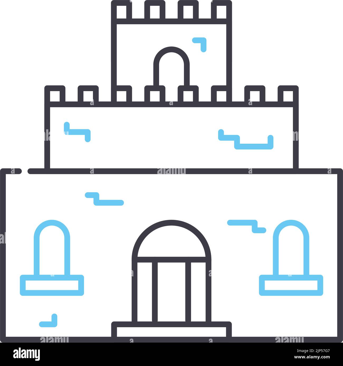 castle line icon, outline symbol, vector illustration, concept sign ...