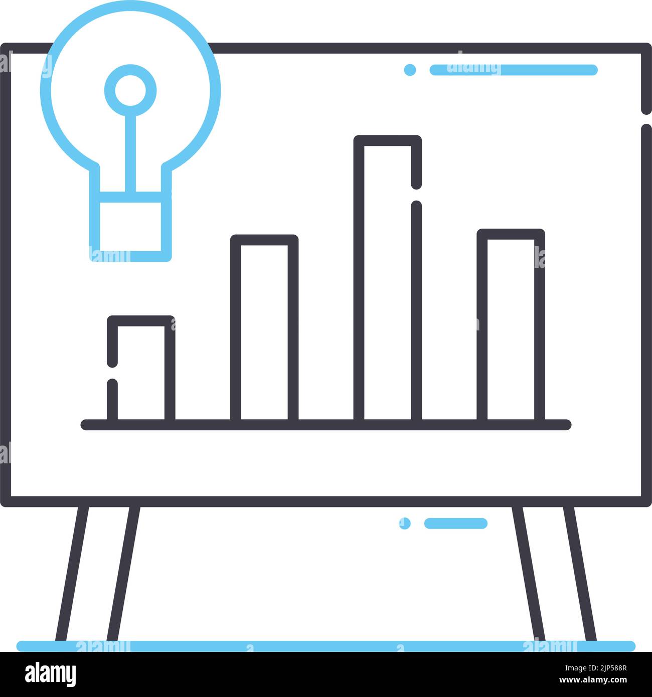 creative presentation line icon, outline symbol, vector illustration ...