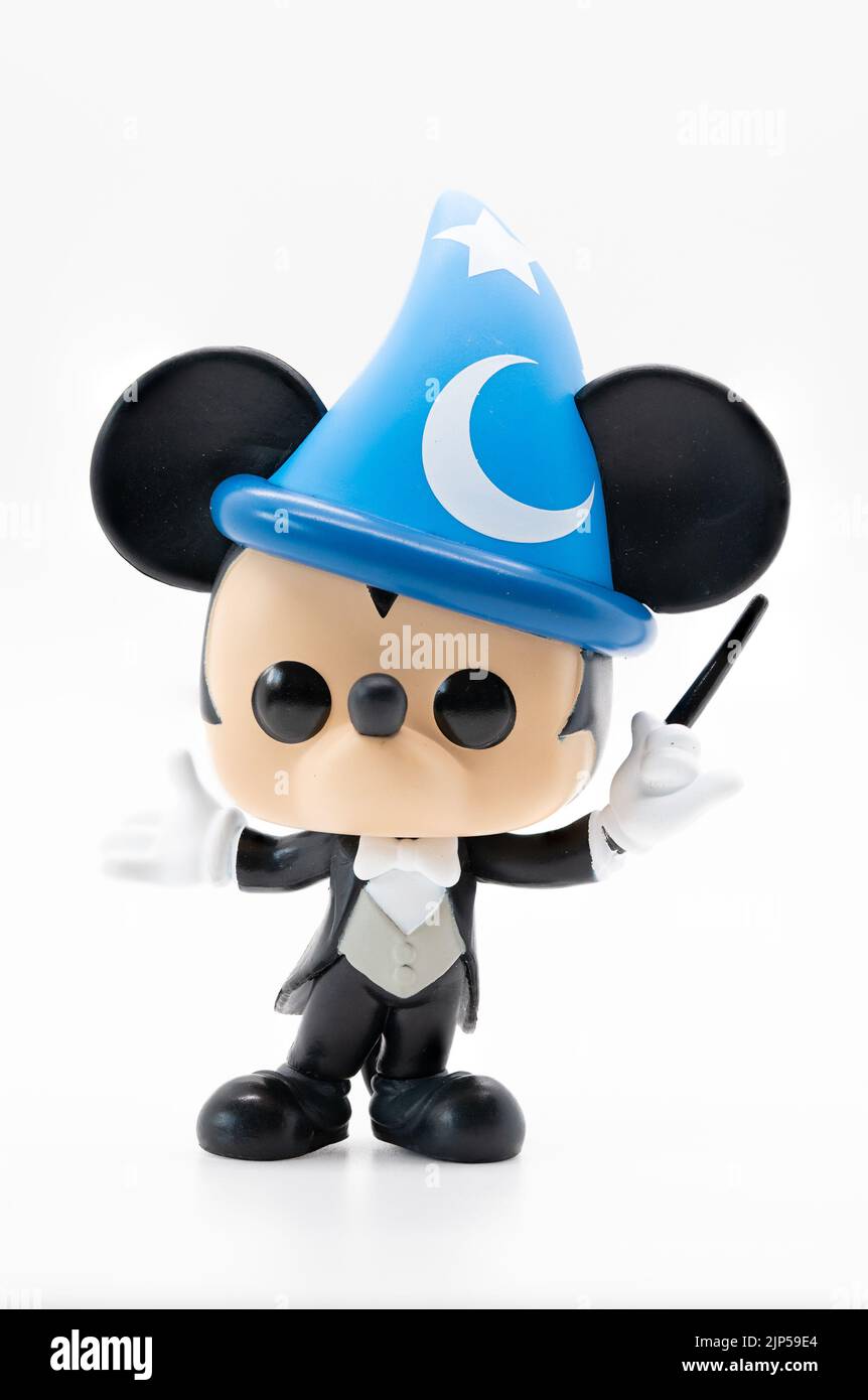 CHESTER, UNITED KINGDOM - JULY 31ST 2022: Philharmagic Mickey Mouse funko pop character. Studio image Stock Photo