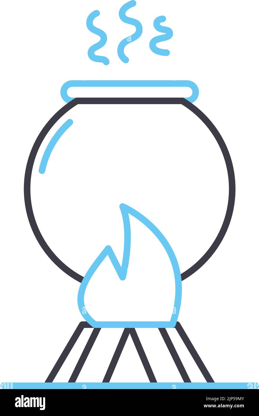 cooking line icon, outline symbol, vector illustration, concept sign ...