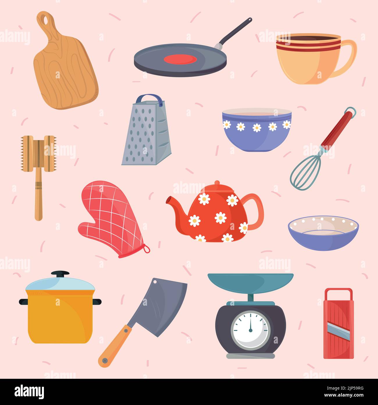 set of kitchen utensils Stock Vector