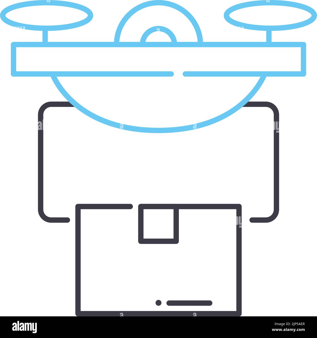 drone delivery line icon, outline symbol, vector illustration, concept ...