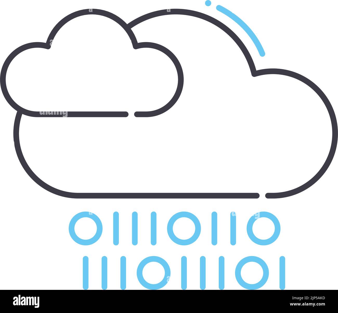 cloud data concept line icon, outline symbol, vector illustration, concept sign Stock Vector