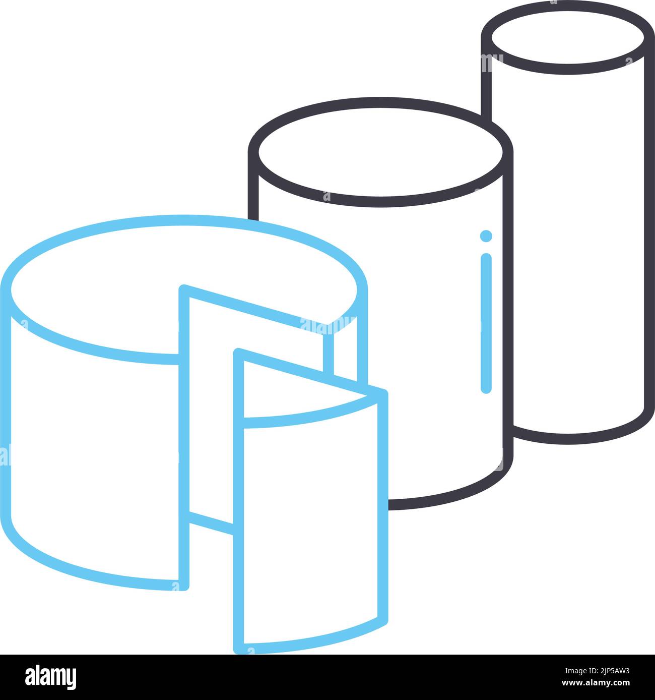 d diagram line icon, outline symbol, vector illustration, concept sign ...