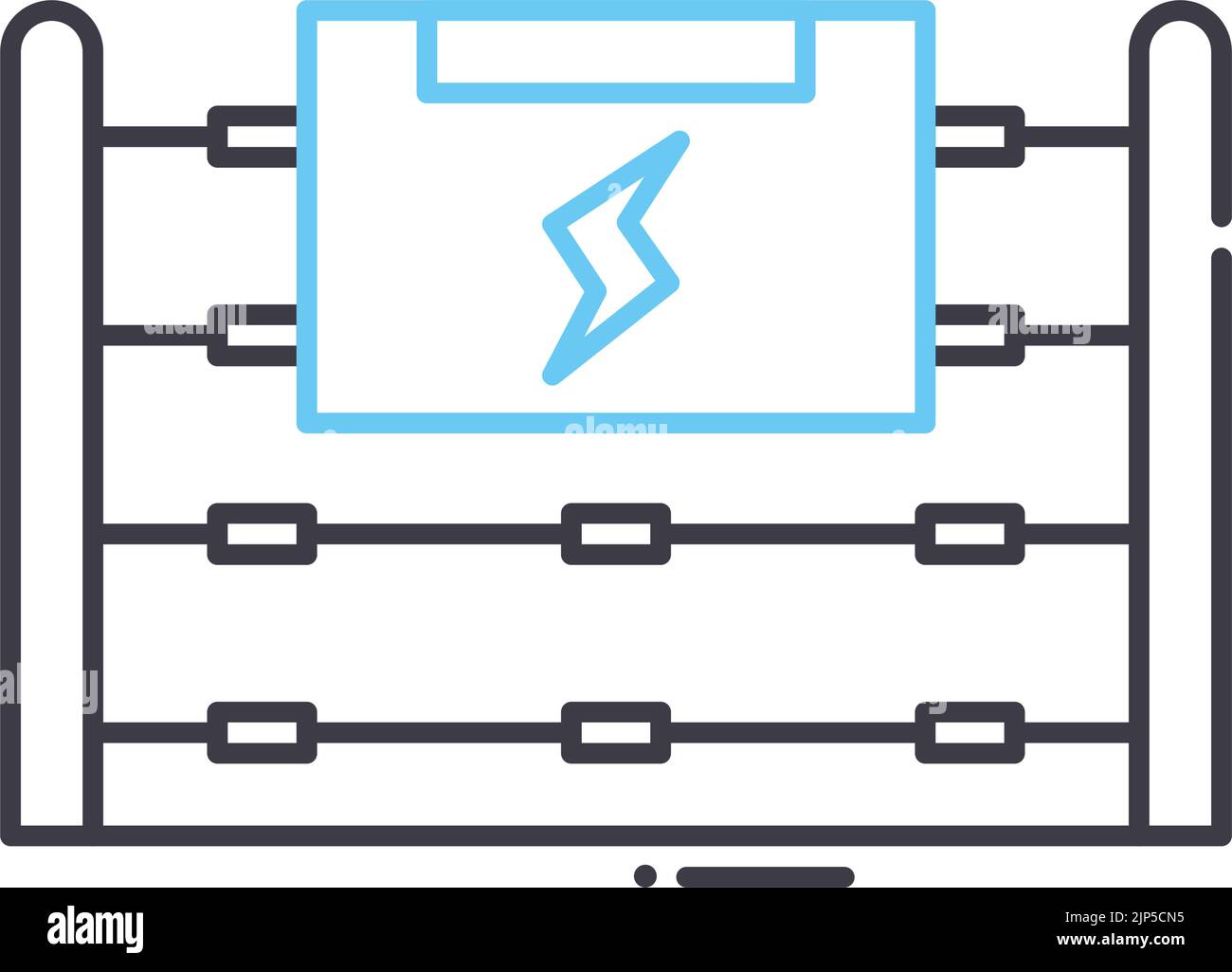 electric fence line icon, outline symbol, vector illustration, concept sign Stock Vector