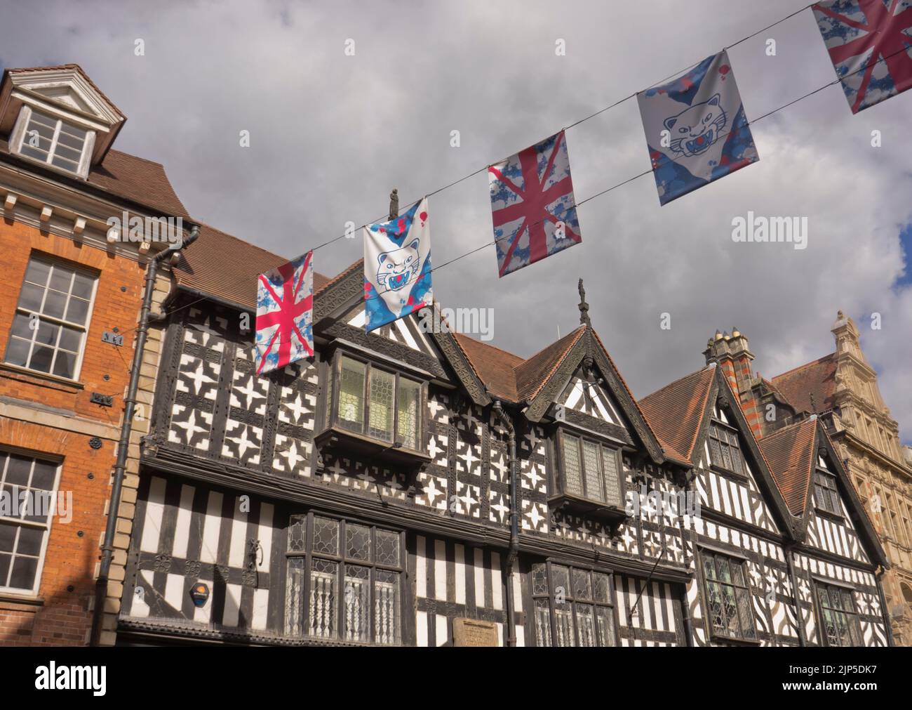 Views of the Tudor old buildings in Shrewsbury, Shropshire,England,UK Stock Photo