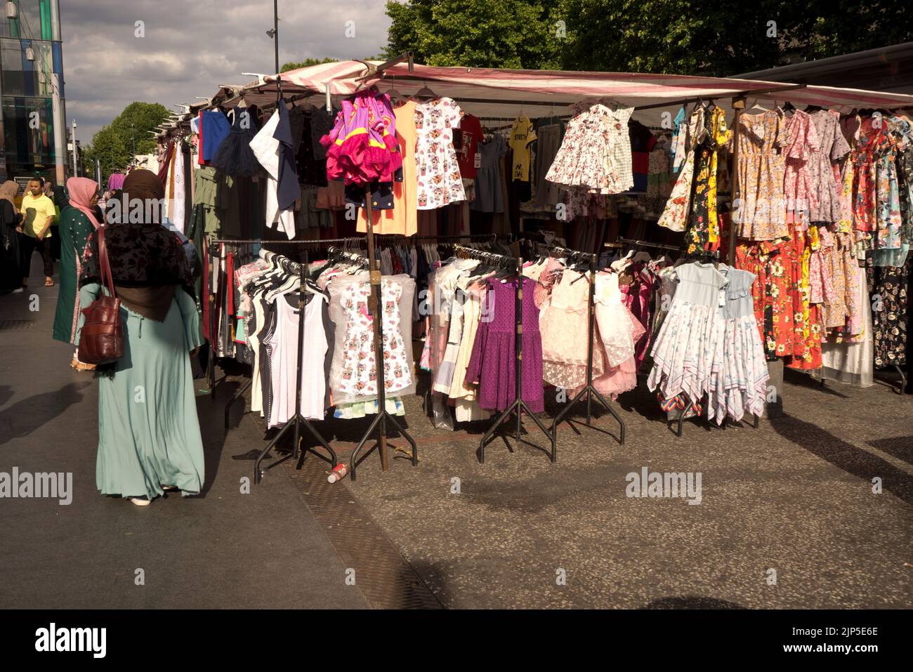 Muslim women shopping at Whitechapel market,London,England,UK Stock Photo
