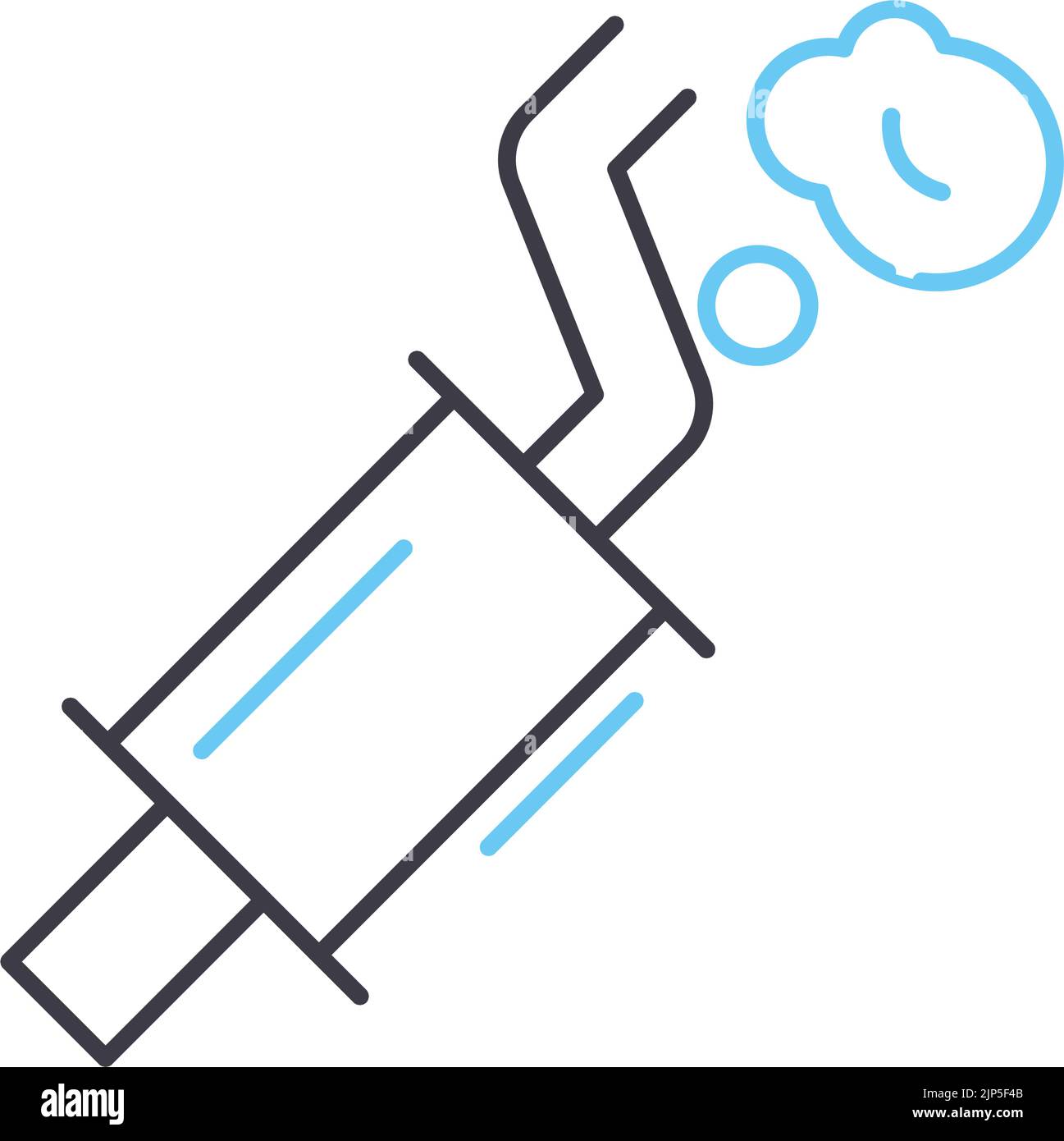 exhaust pipe line icon, outline symbol, vector illustration, concept