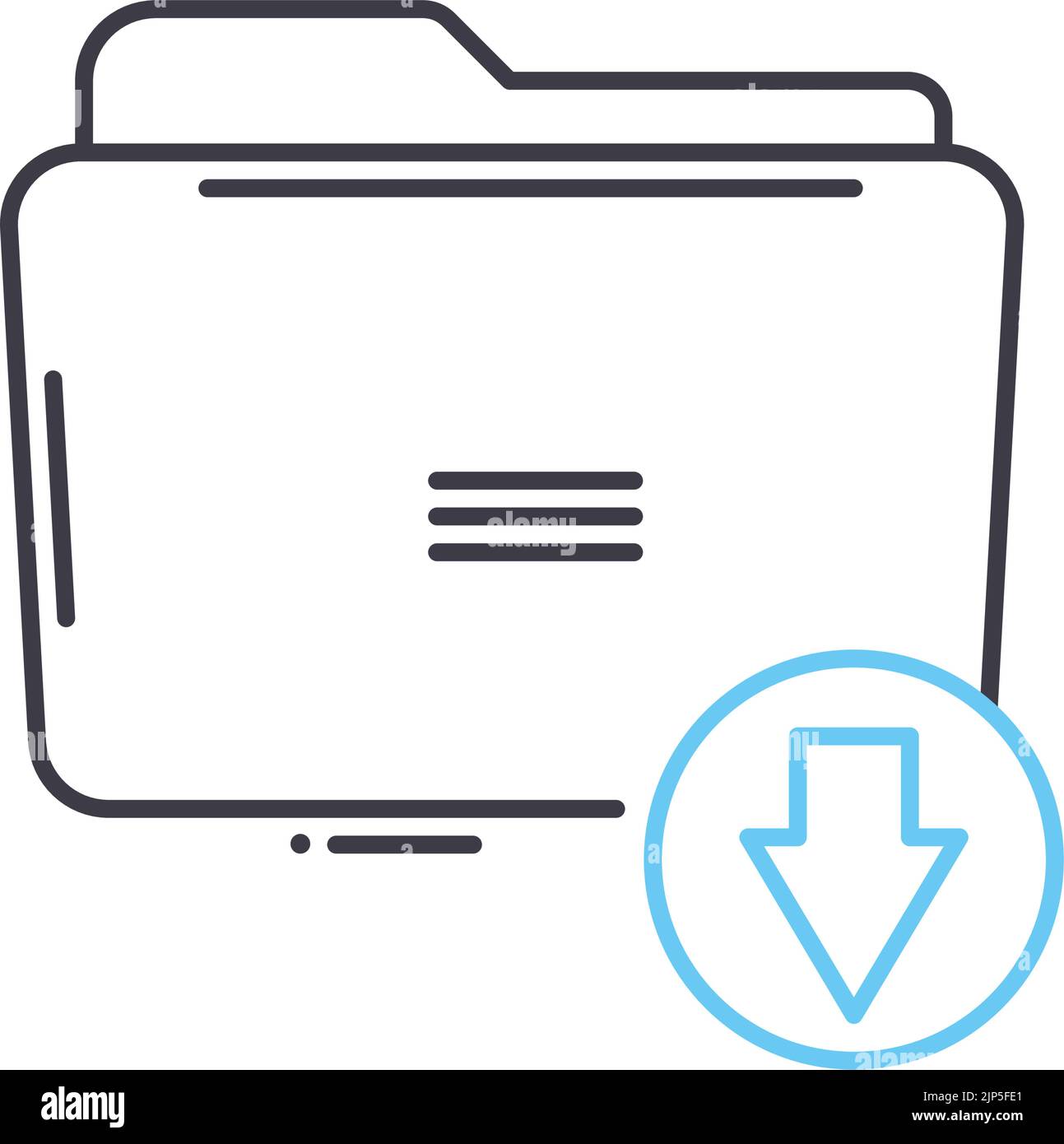 download folder line icon, outline symbol, vector illustration, concept ...