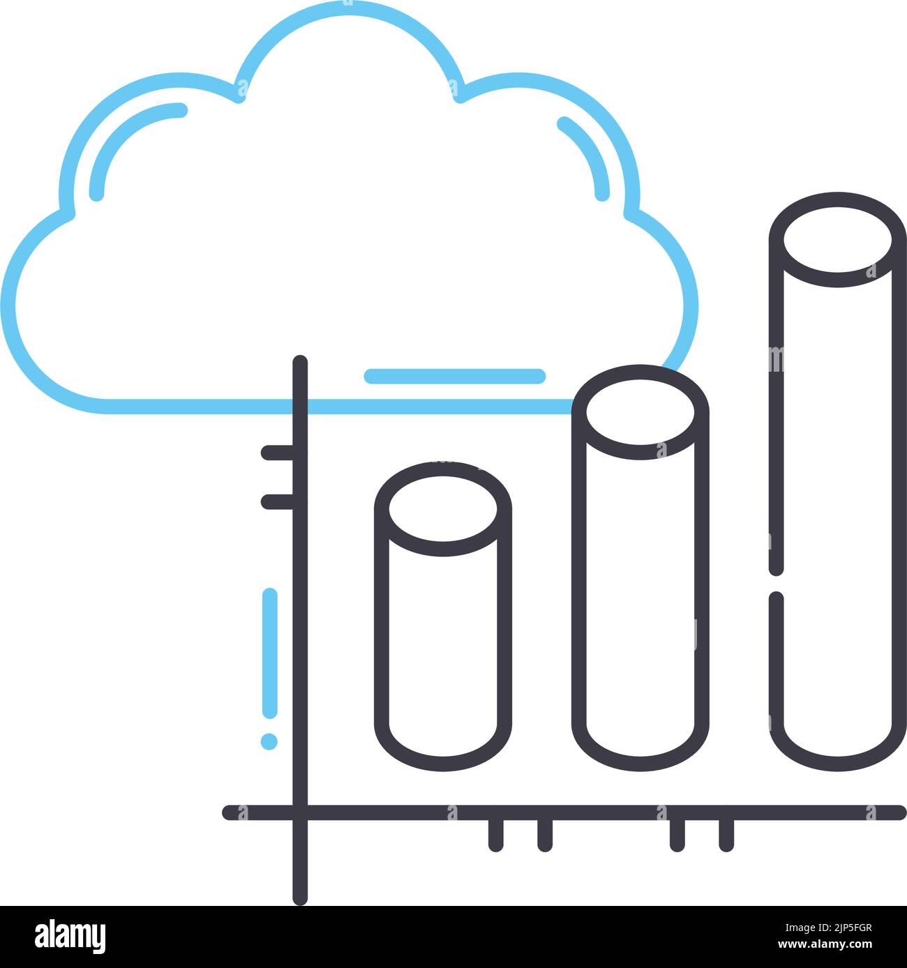 chart line icon, outline symbol, vector illustration, concept sign ...