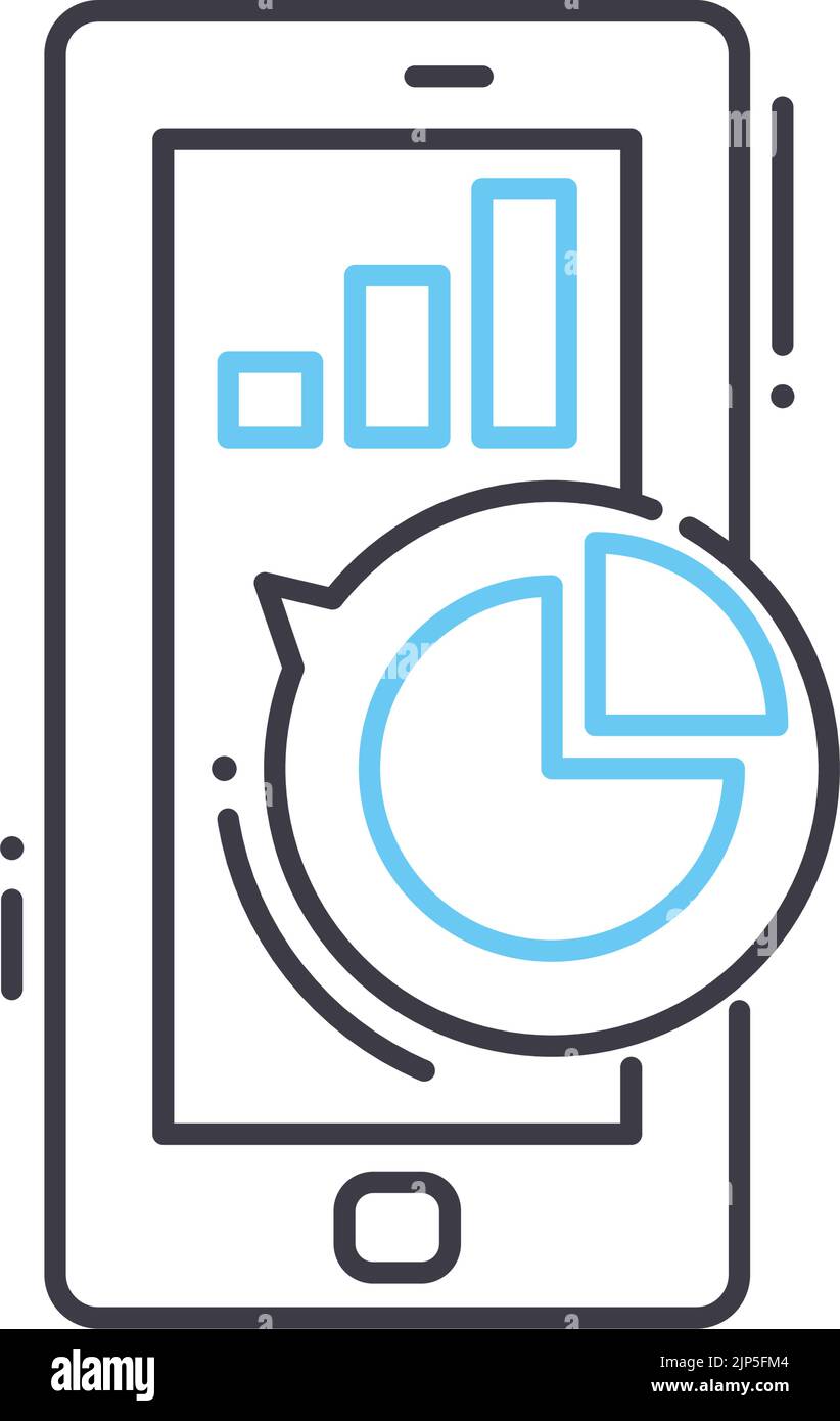 diagram chart line icon, outline symbol, vector illustration, concept ...