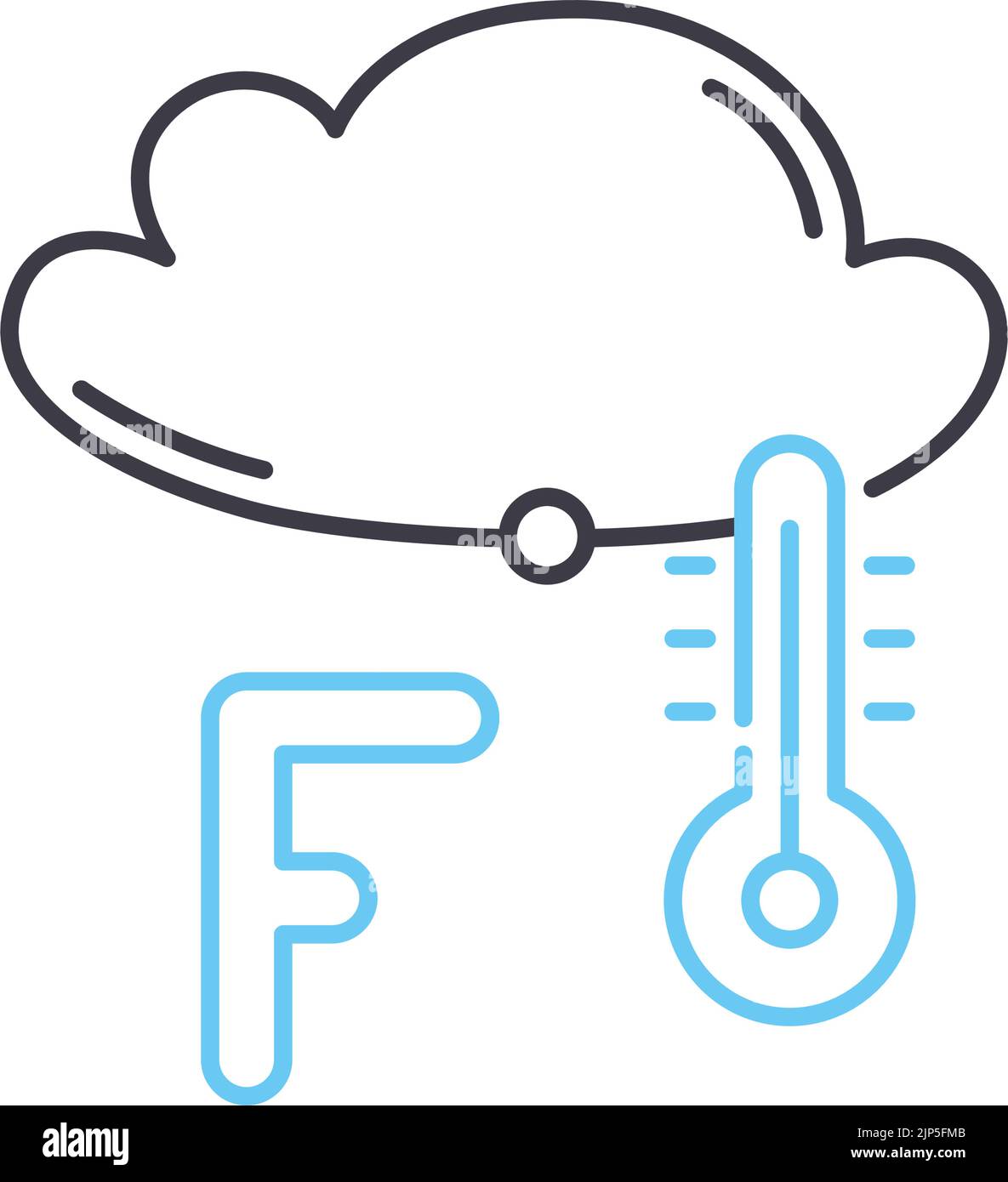 fahrenheit line icon, outline symbol, vector illustration, concept sign Stock Vector