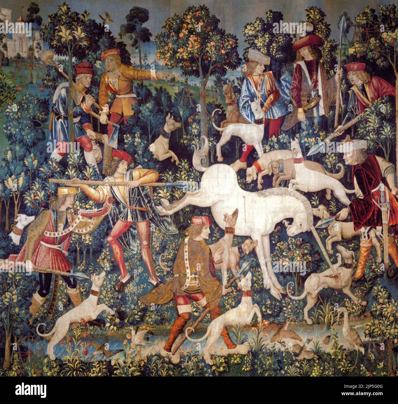 The Hunt of the Unicorn Tapestry 5 Stock Photo Alamy