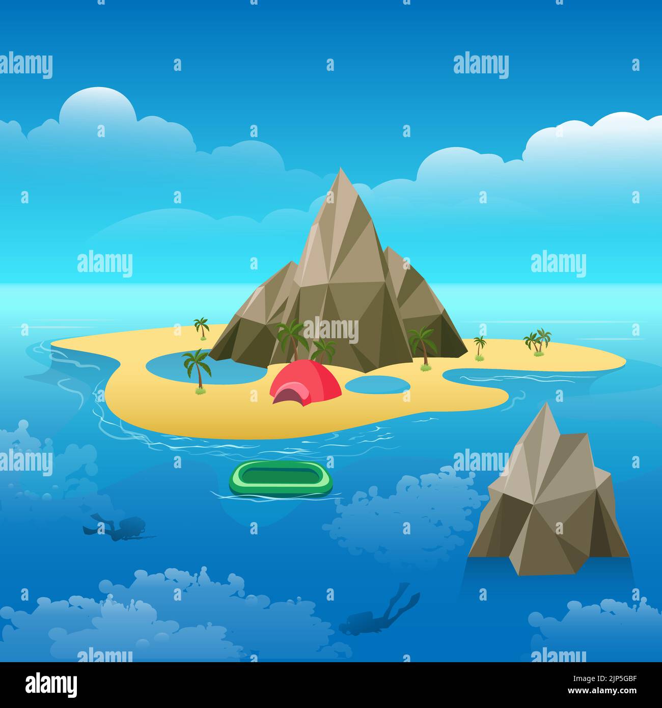 Island scuba diving Stock Vector Image & Art - Alamy