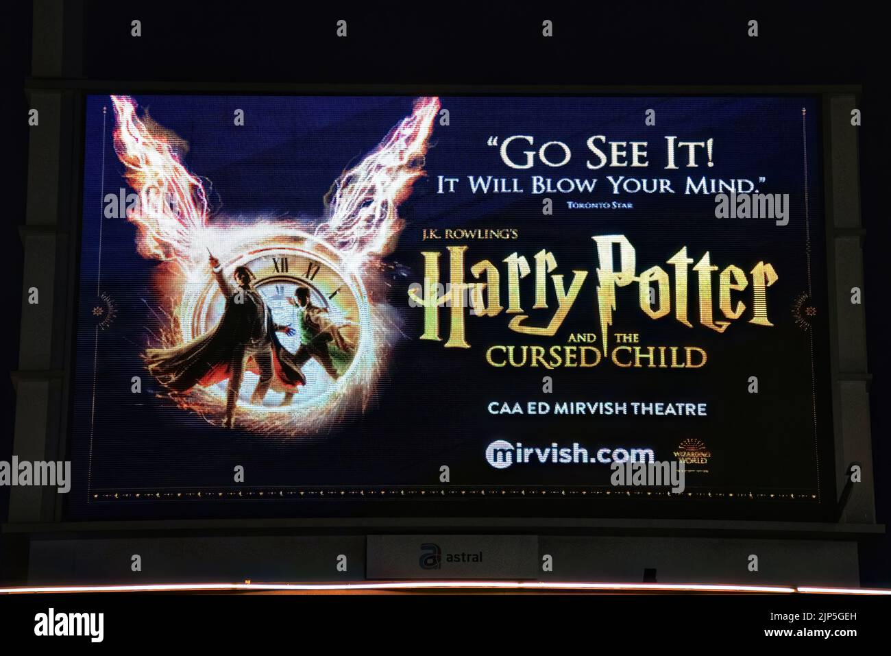 Toronto, Canada August 11, 2022 Digital advertisement sign for Harry