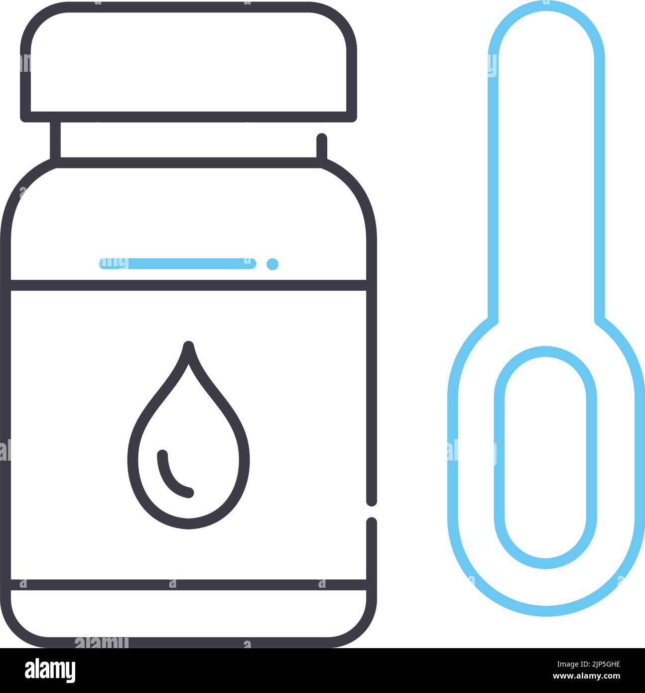 cough syrup line icon, outline symbol, vector illustration, concept sign Stock Vector