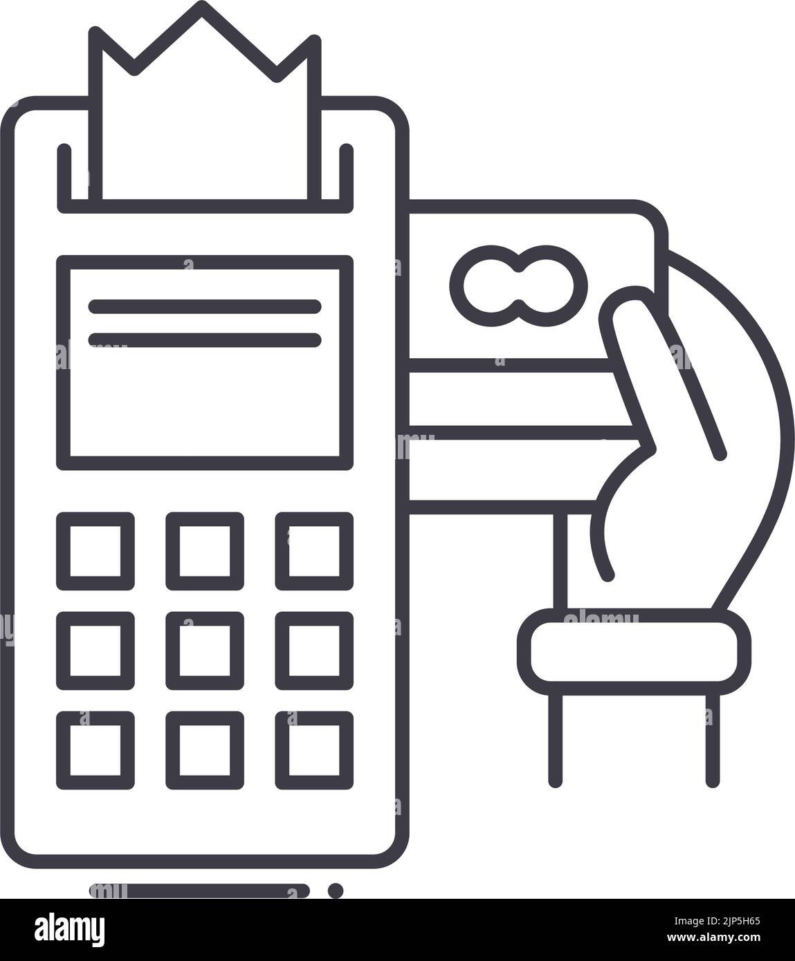 credit card machine line icon, outline symbol, vector illustration