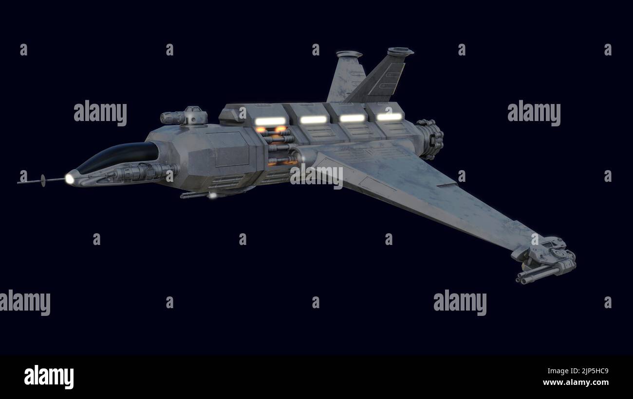 3D-illustration of an alien science fiction starship Stock Photo