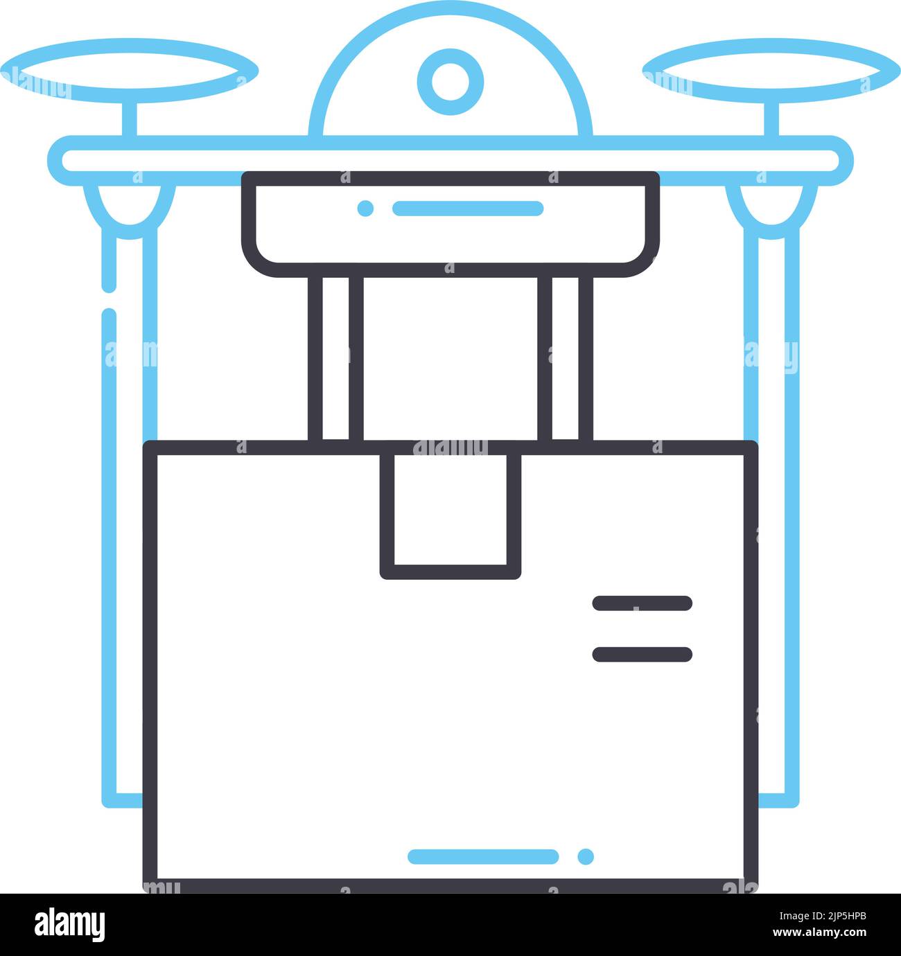 drone delivery line icon, outline symbol, vector illustration, concept ...