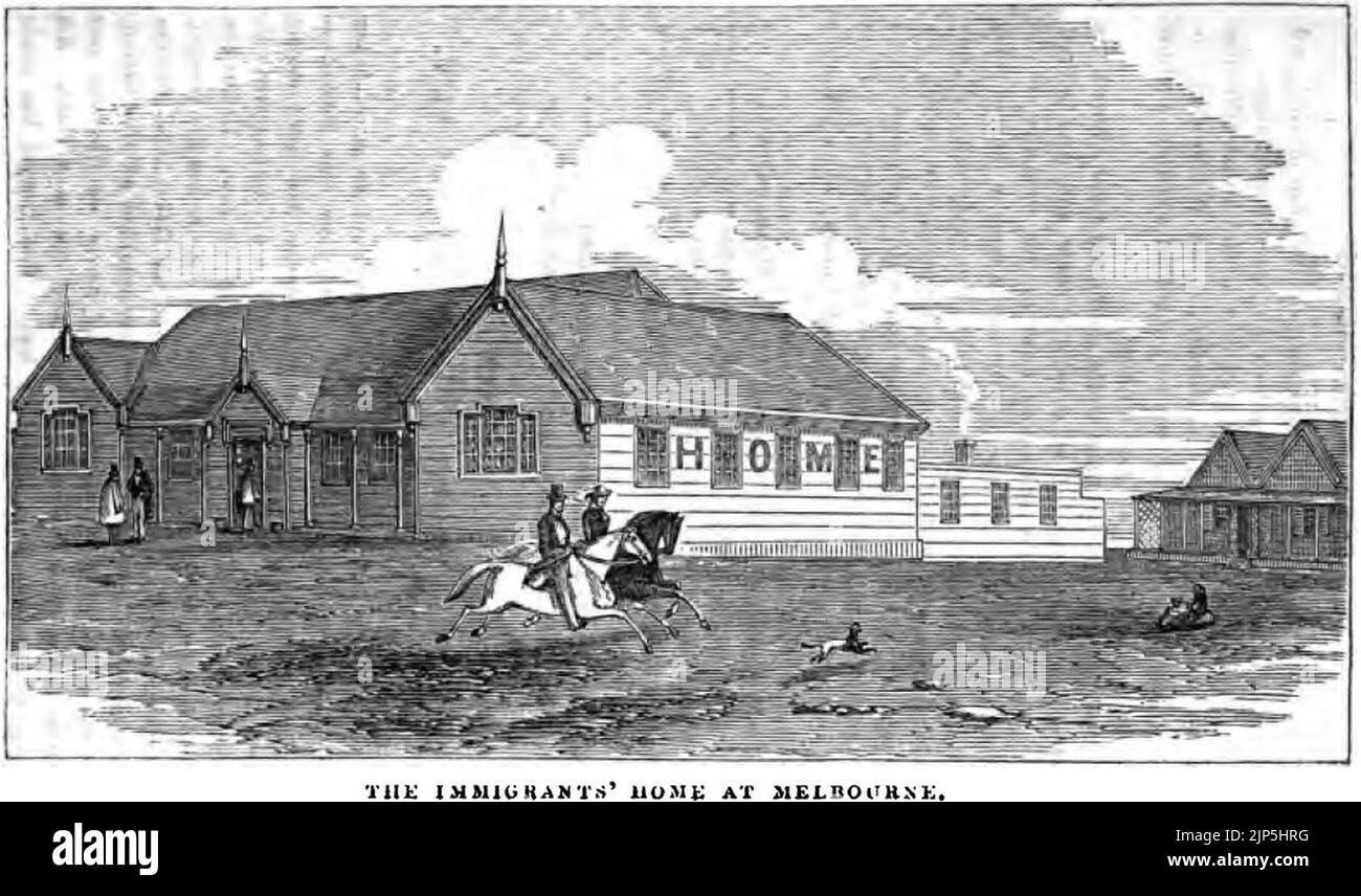 The Immigrants' Home at Melbourne (p.6, XII, January 1855) Copy Stock
