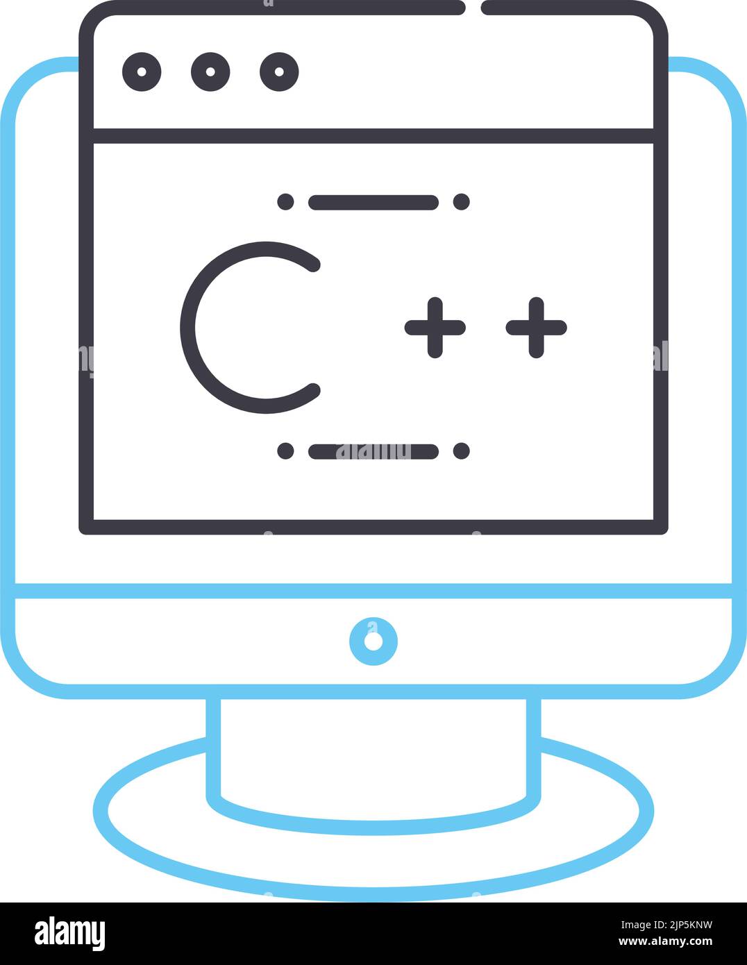 c++ line icon, outline symbol, vector illustration, concept sign Stock ...