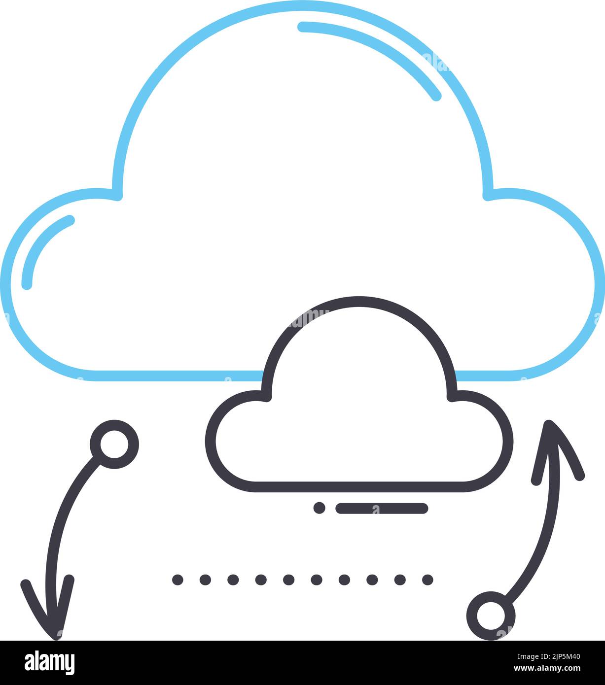 cloud storage line icon, outline symbol, vector illustration, concept sign Stock Vector