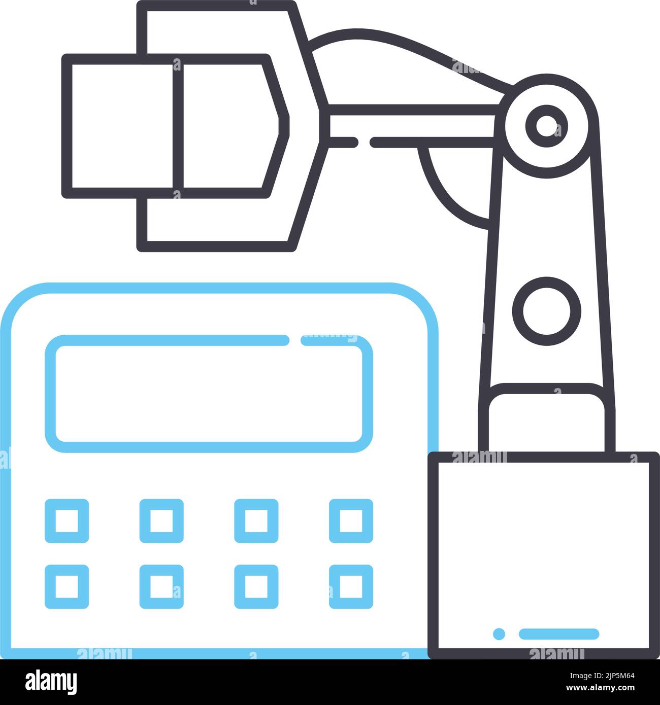 factory service line icon, outline symbol, vector illustration, concept ...
