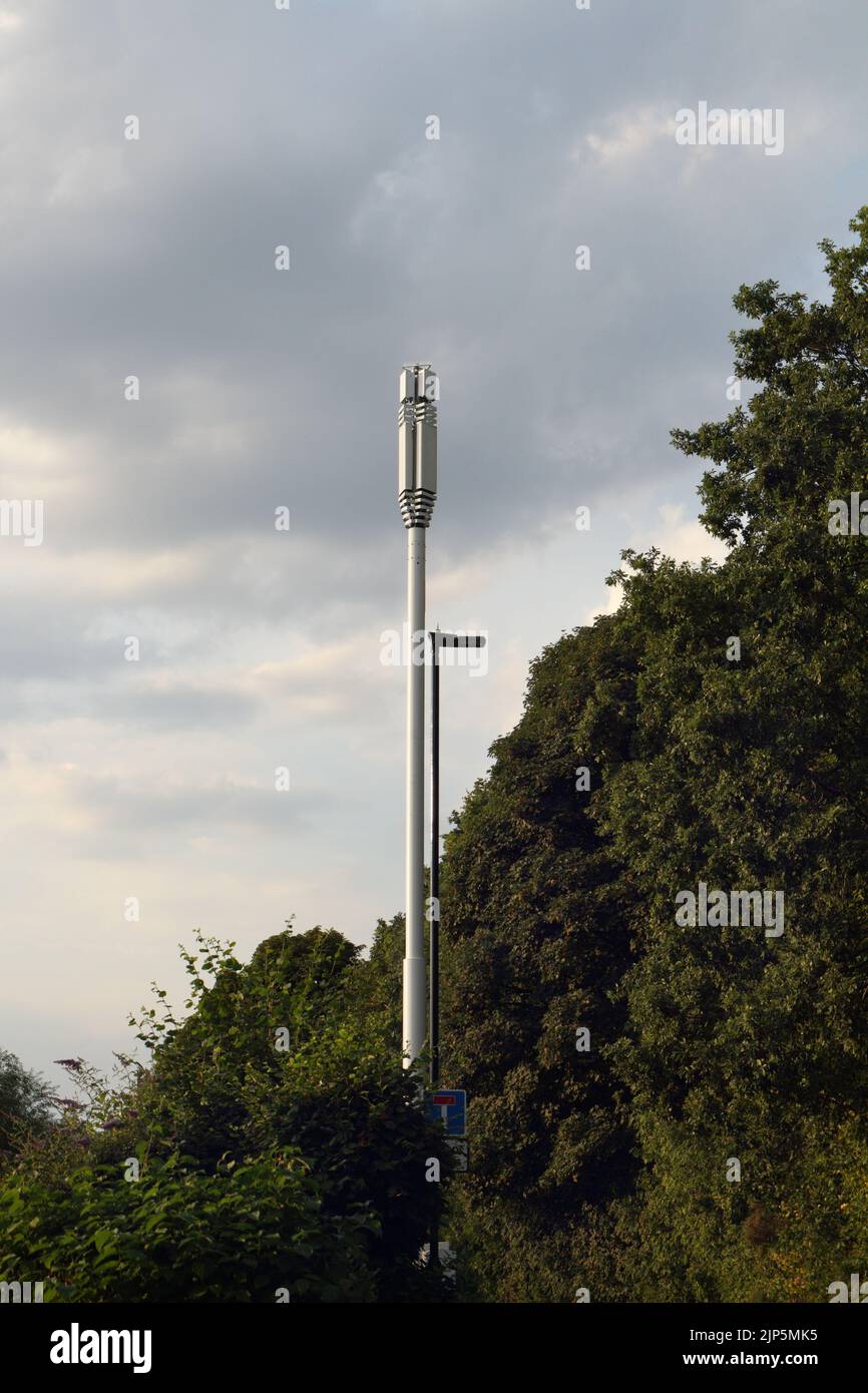 Mobile phone communications mast transmitter Stock Photo