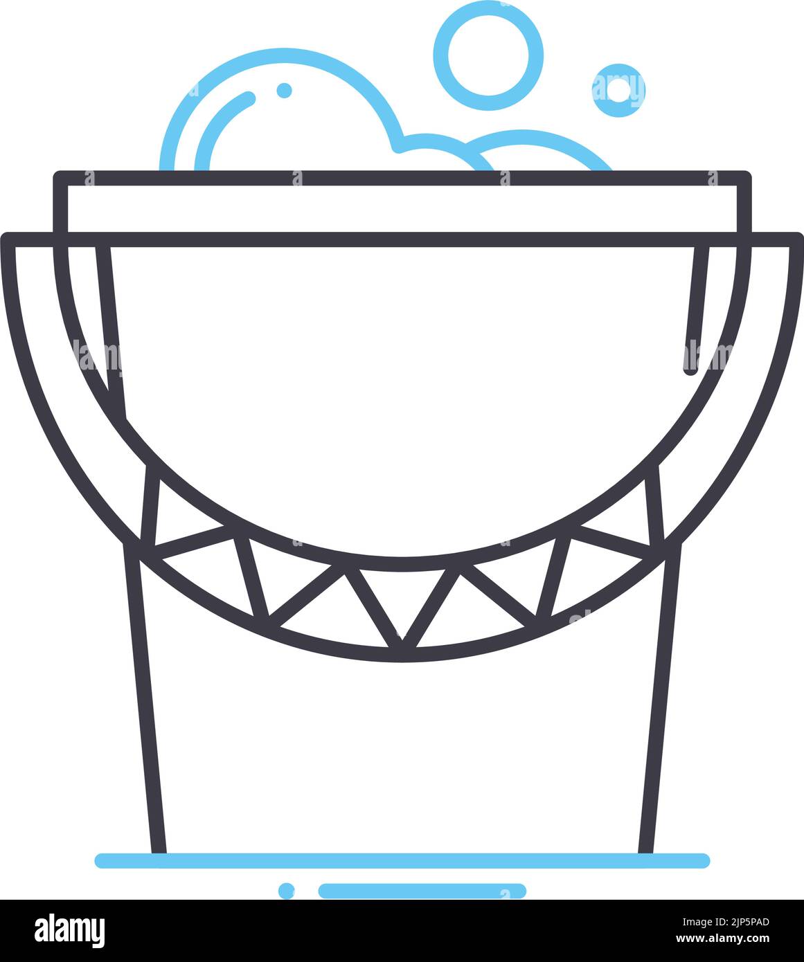 cleaning bucket line icon, outline symbol, vector illustration, concept