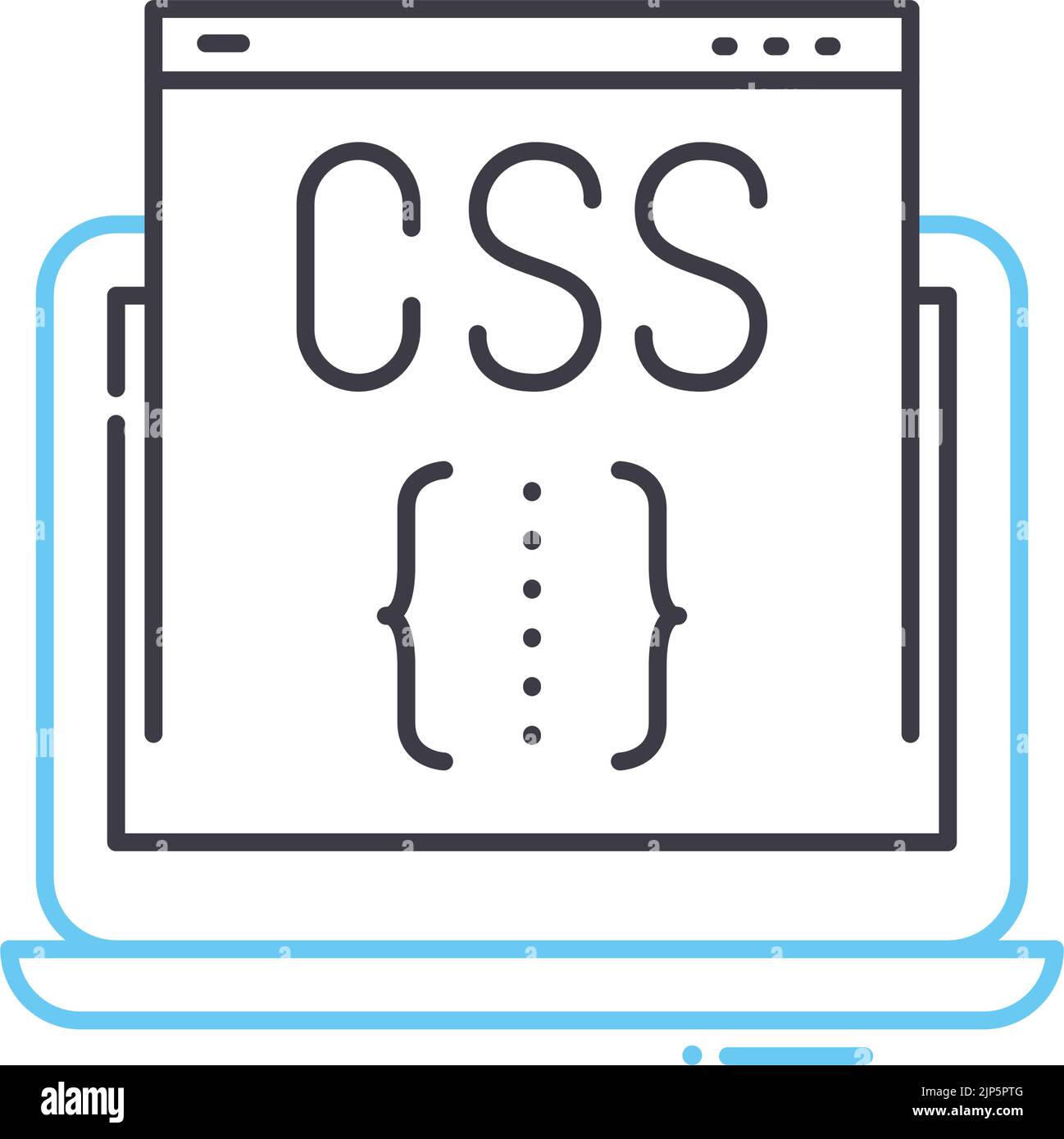 css line icon, outline symbol, vector illustration, concept sign Stock Vector