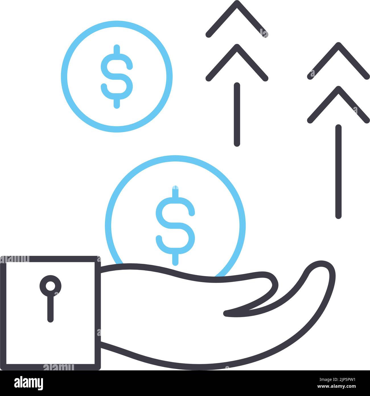 cash flow statement line icon, outline symbol, vector illustration, concept sign Stock Vector