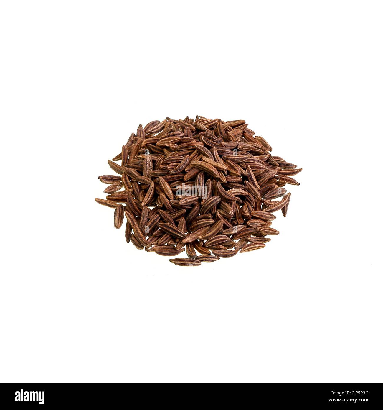 Caraway seeds are the dried fruit of the caraway plant, Carum carvi, a biennial plant in the family Apiaceae, a native of western Asia, Europe and Nor Stock Photo