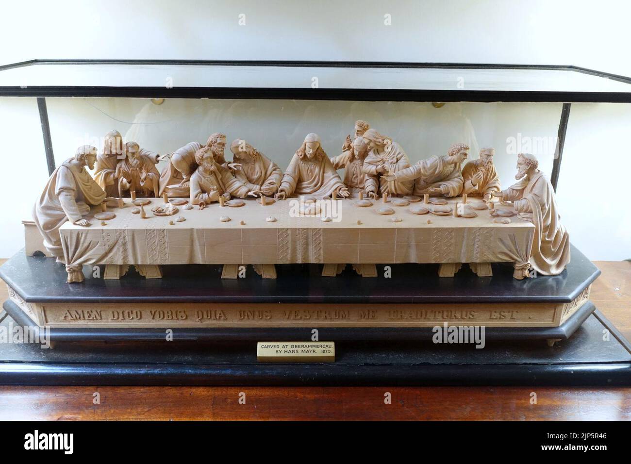 The Last Supper, after Leonardo, by Hans Mayr, Oberammergau, 1870, limewood - Kingston Lacy - Dorset, England Stock Photo