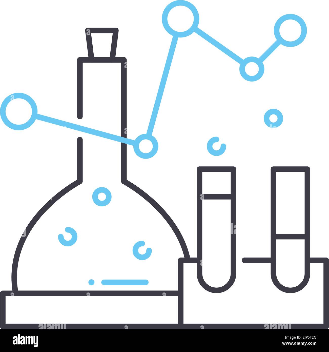 chemical analysis line icon, outline symbol, vector illustration