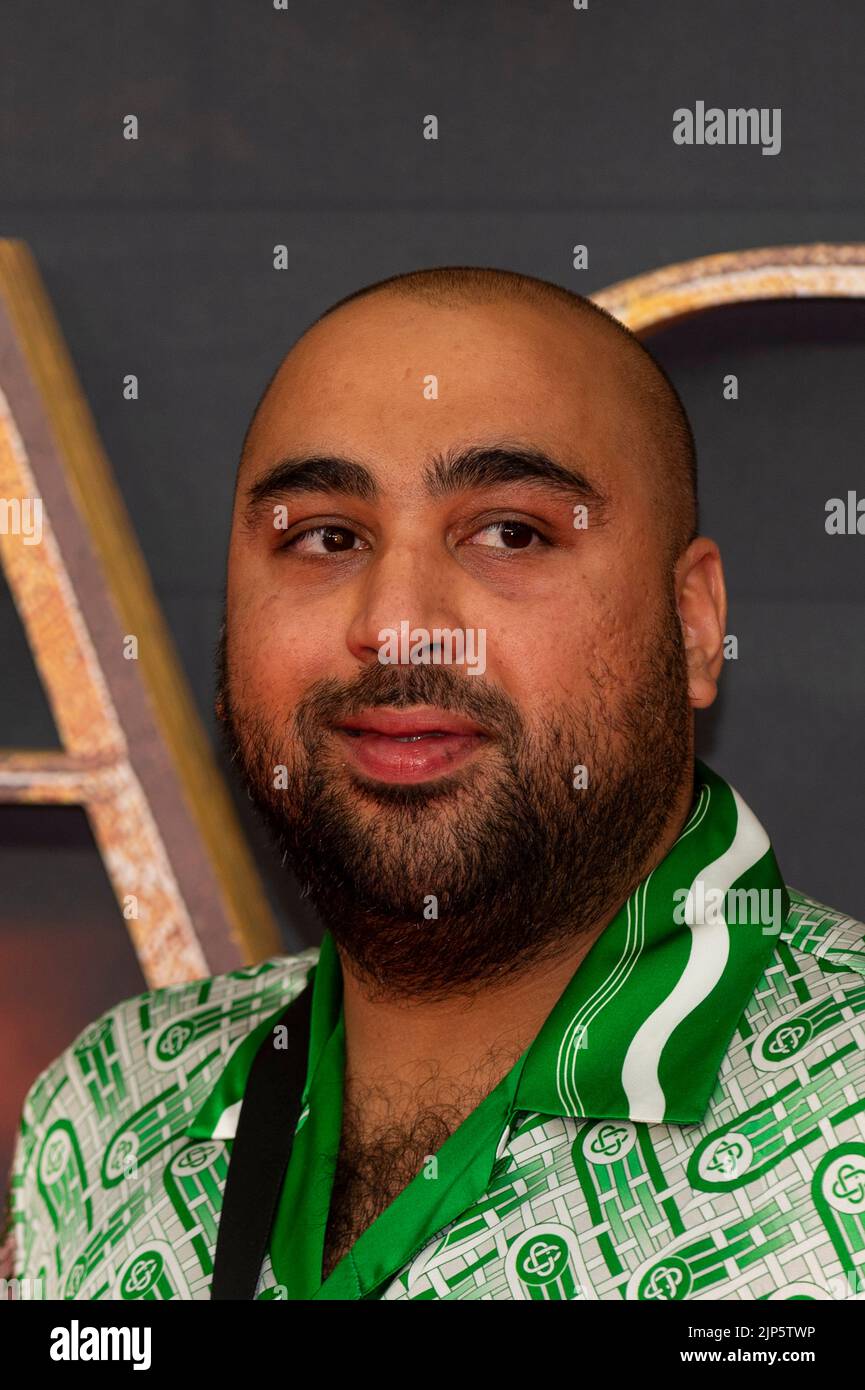 O2 Red Roses Asim Chudry London, UK. 15 August 2022. Comedian Asim Chaudhry attends the Sky ...