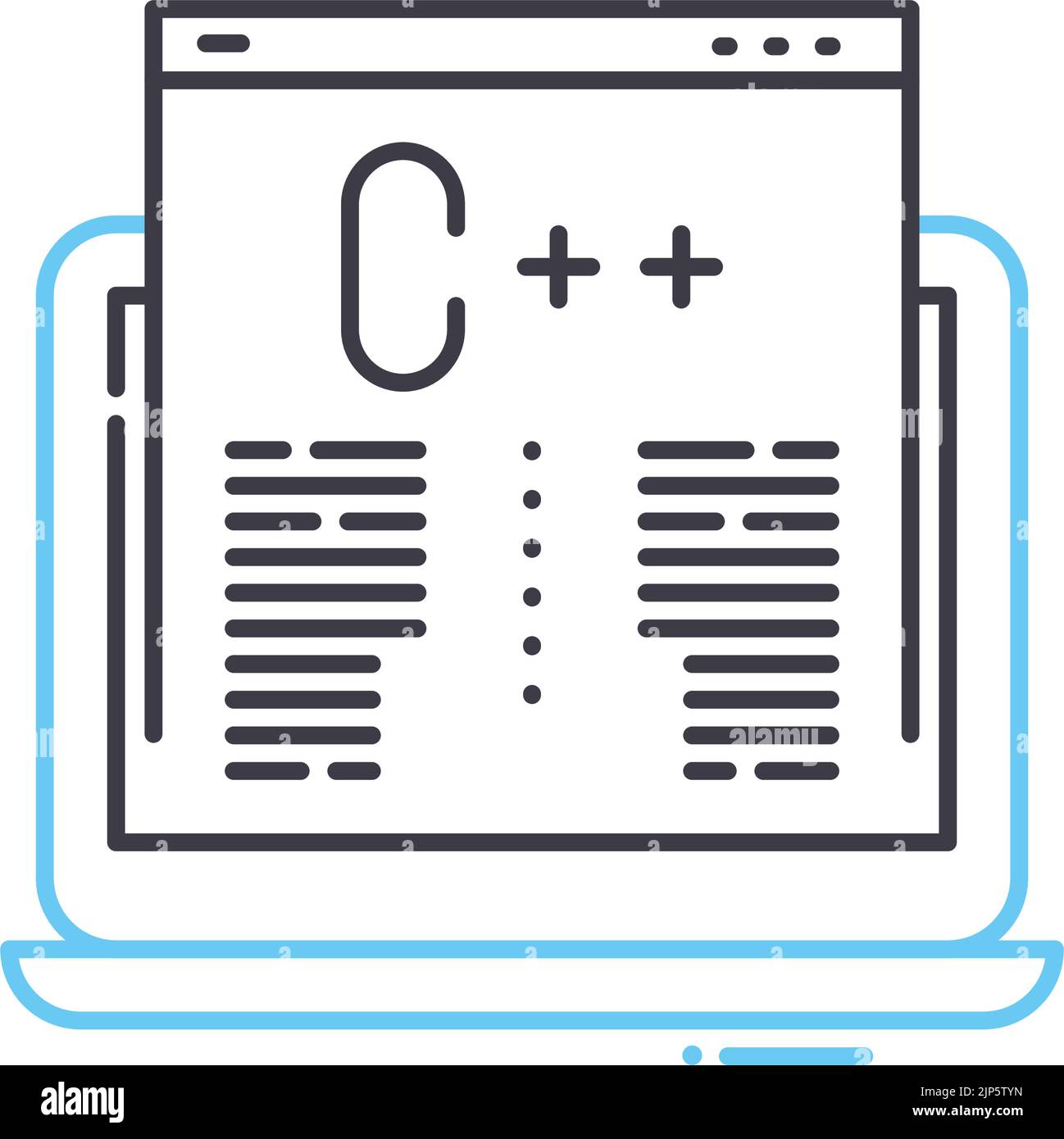 c++ line icon, outline symbol, vector illustration, concept sign Stock ...