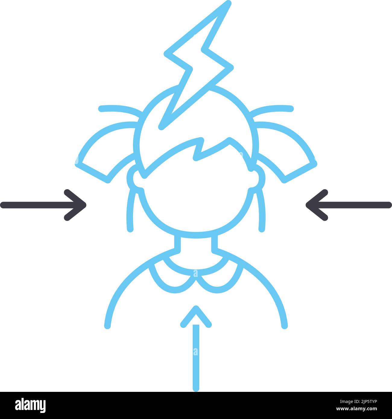 criticism and pressure line icon, outline symbol, vector illustration ...