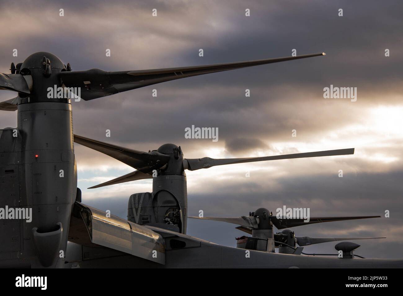 Rotors Of Two 352d Special Operations Wing CV-22B Ospreys Await ...