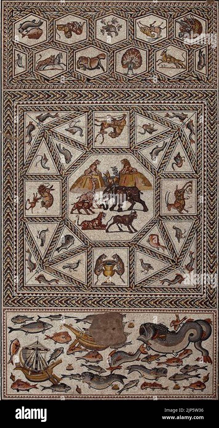 The Lod Mosaic, Israel Antiquities Authority Stock Photo