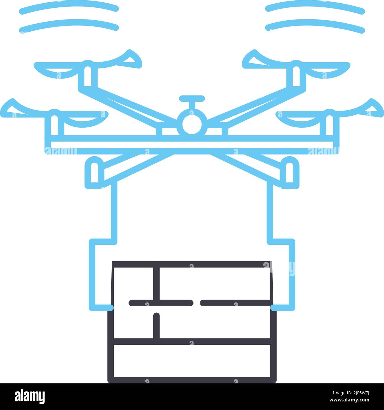 delivery drone line icon, outline symbol, vector illustration, concept ...