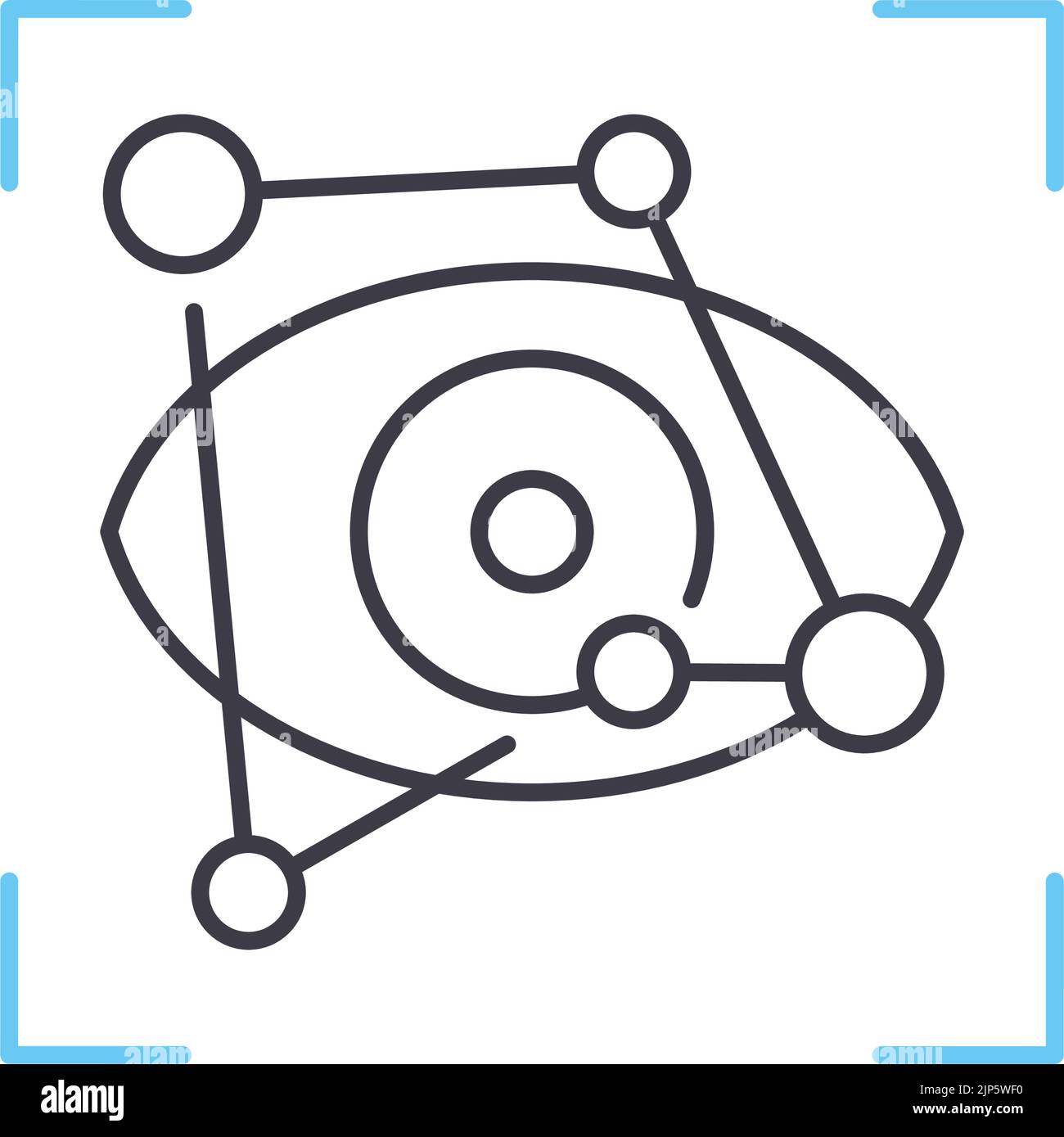 eye recognition line icon, outline symbol, vector illustration, concept sign Stock Vector