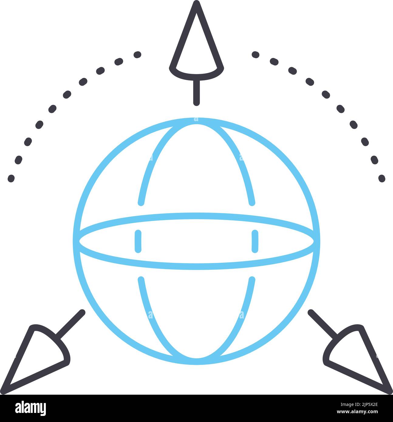 D modeling line icon, outline symbol, vector illustration, concept sign ...