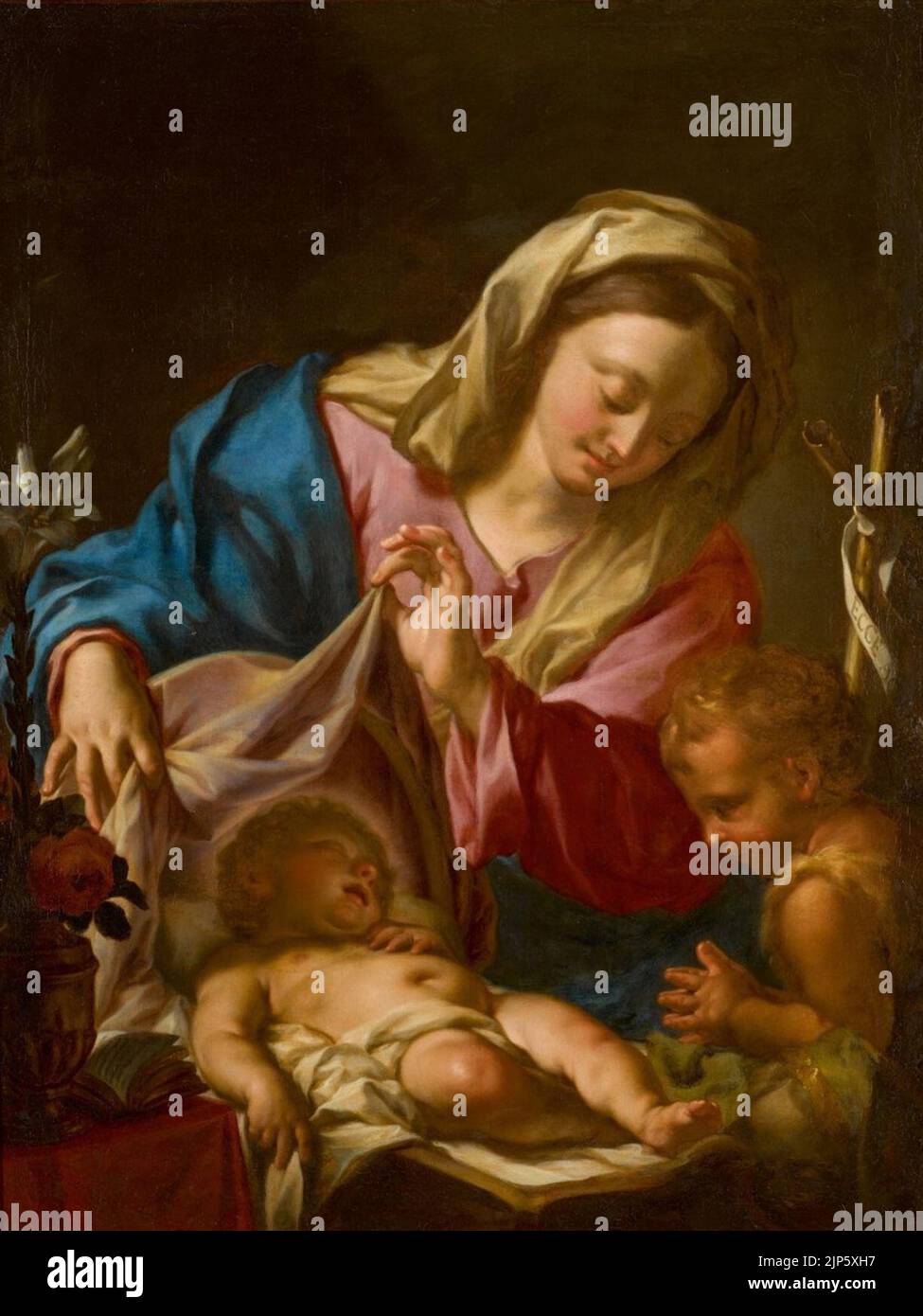 Madonna and child with the infant saint john the baptist hi-res stock ...