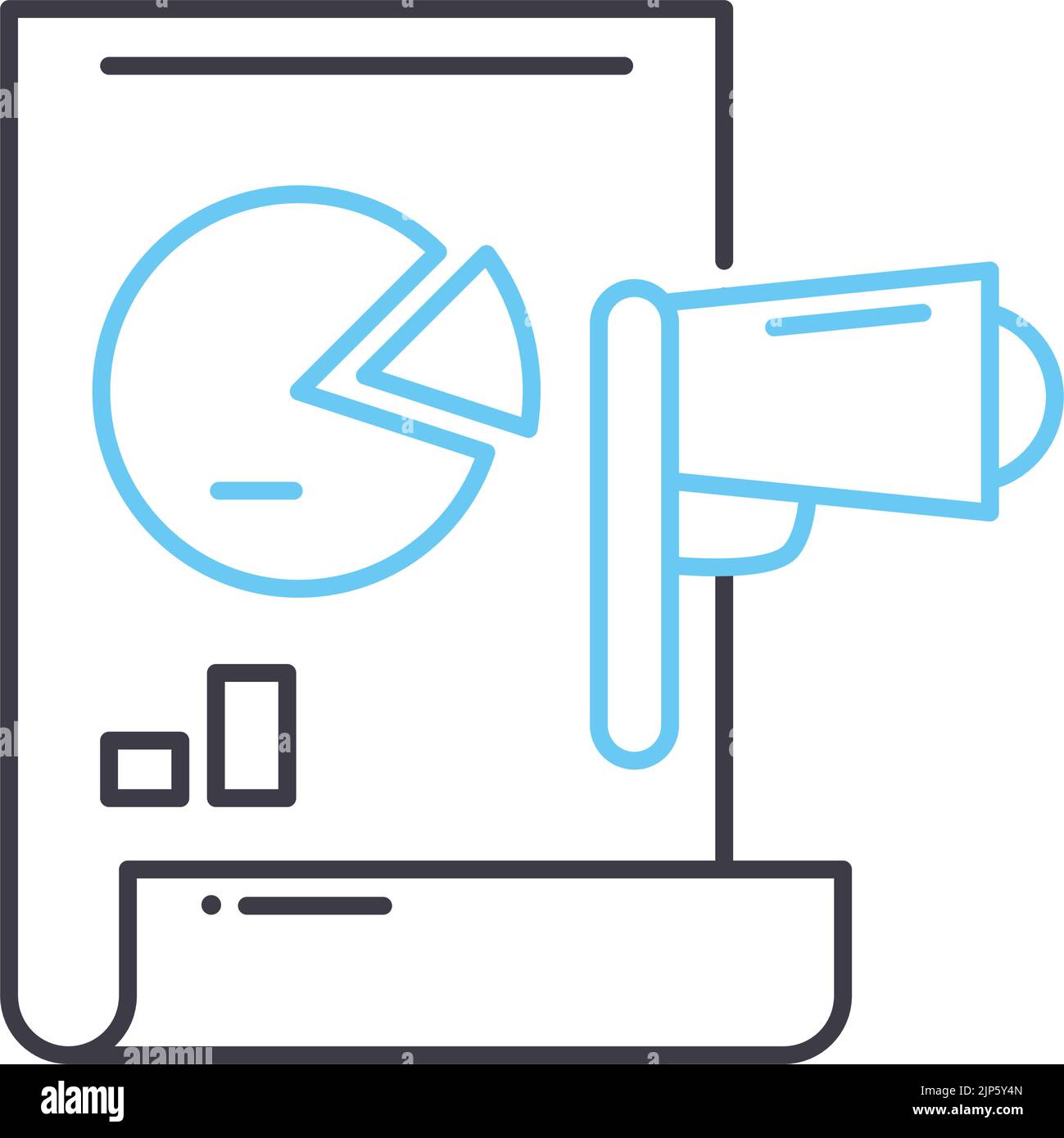 data media line icon, outline symbol, vector illustration, concept sign Stock Vector
