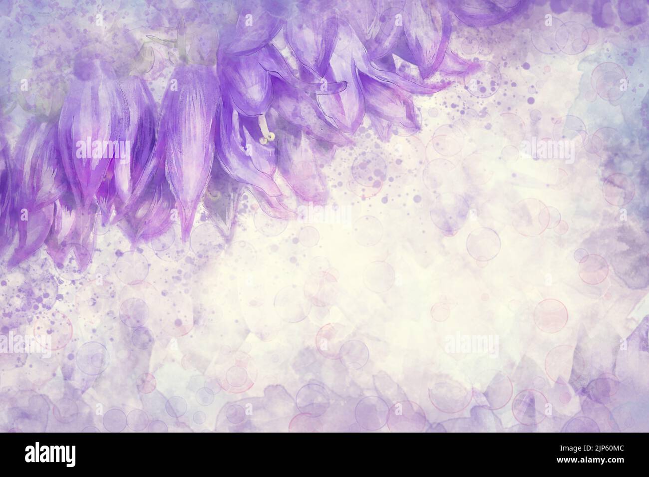 Abstract Purple Flower Background Watercolor.Digital Illustration. Stock Photo